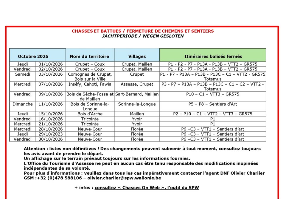 10 2026 CHASSES ET BATTUES en octobre maj 2 10 26 page 0001