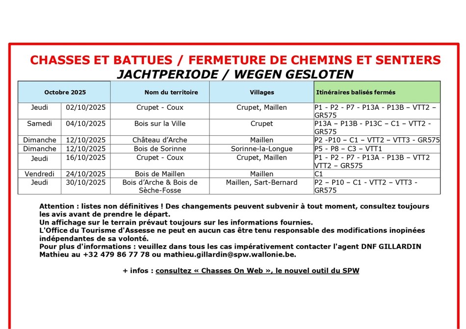 Octobre 2025 - CHASSES ET BATTUES