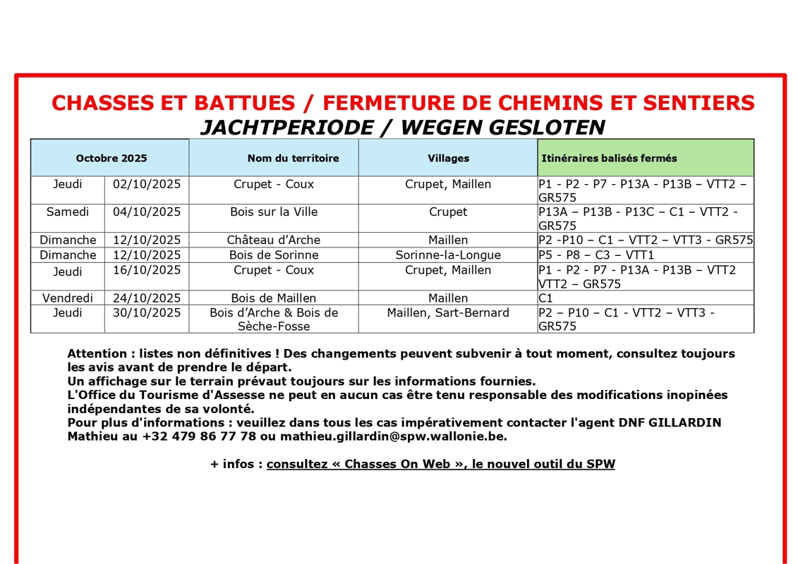 Octobre 2025 - CHASSES ET BATTUES